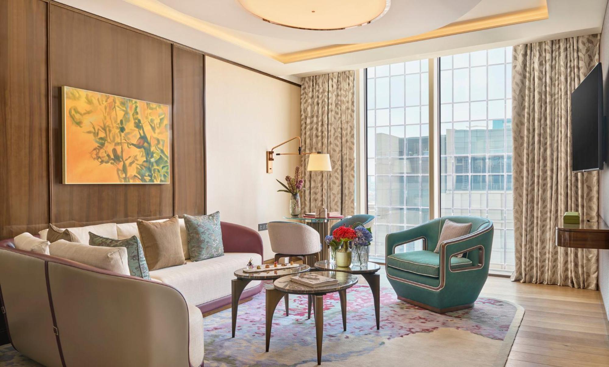 Mandarin Oriental Al Faisaliah, Rijád Kültér fotó A living room at the hotel
